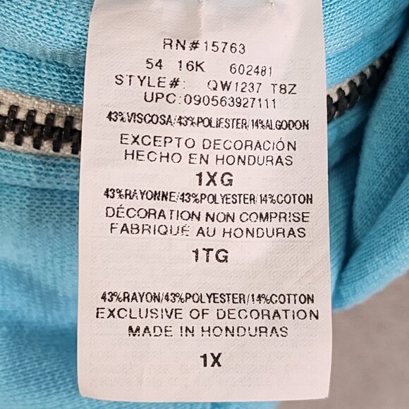 Womens Light Blue Champion Authentic Hoodie Jacket Full Zip Long Sleeve Size 1X - Picture 8 of 12